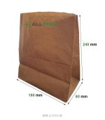Бумажный пакет без ручки 180*80*h=240