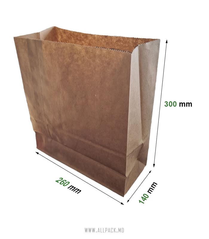 pachet-fara-mine-260-140-300-cafeniu Бумажный пакет без ручки 260*140*300 mm — изображение 1
